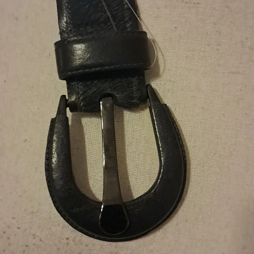 Women CARLISLE Black Genuine Leather Belt Size XL